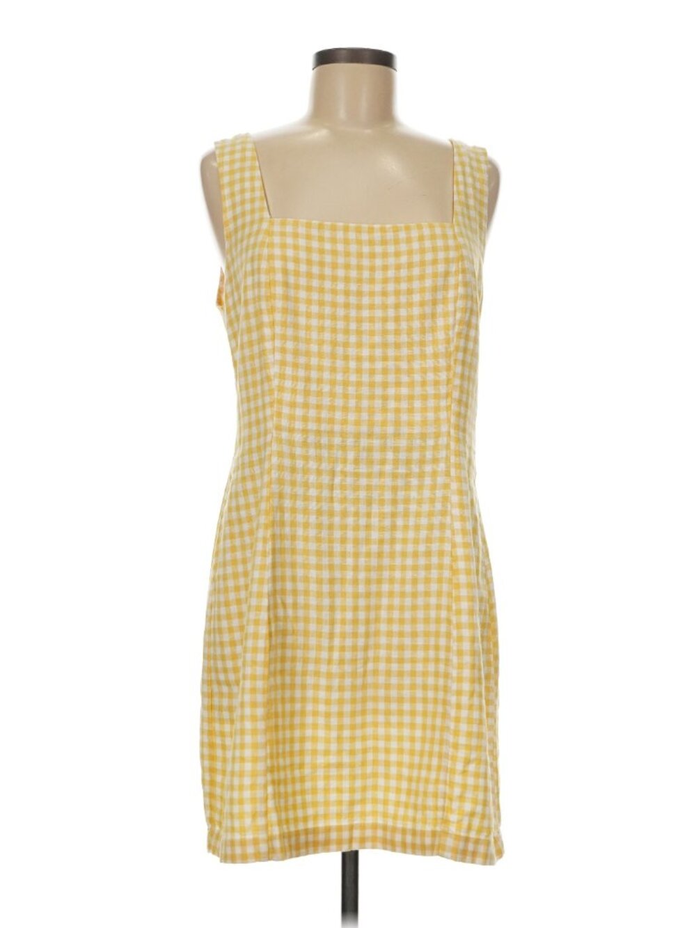 Old Navy Butter Yellow Gingham Mini Dress